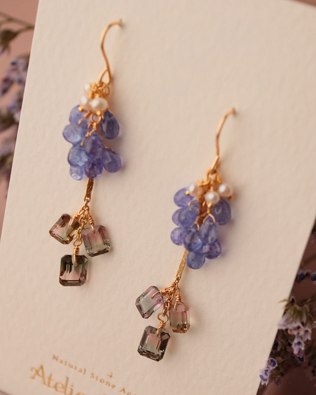 [One-of-a-kind] Bicolor Tourmaline Earrings ②