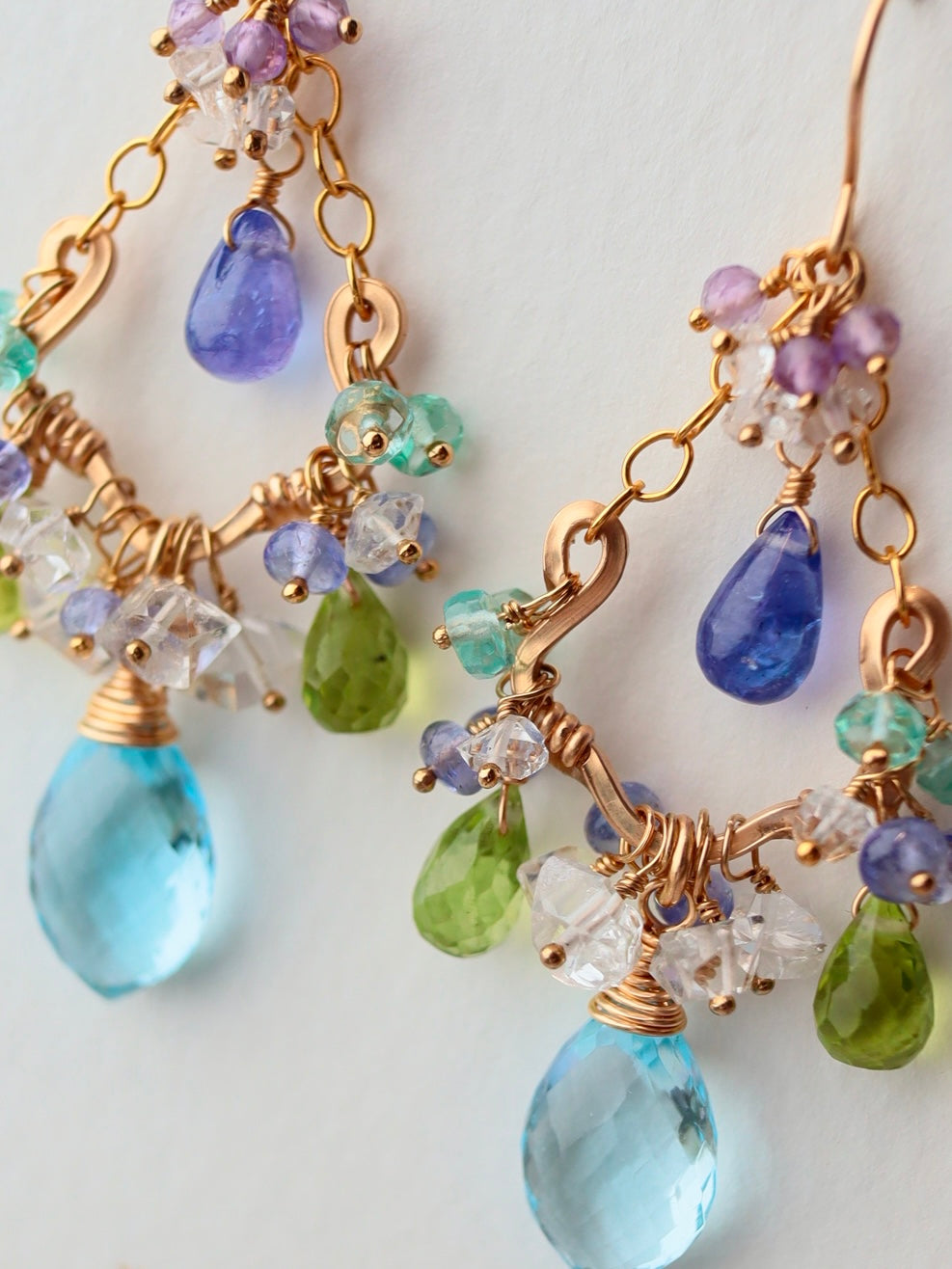 Sky Blue Topaz Chandelier Earrings