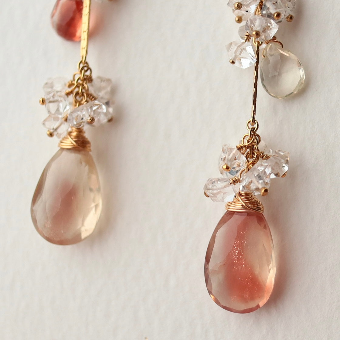 [Large long No.1] Oregon sunstone earrings