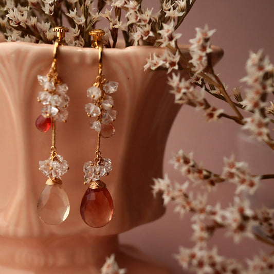 [Large long No.2] Oregon sunstone earrings