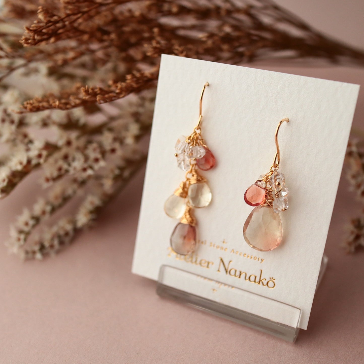 [Asymmetry No.1] Oregon sunstone earrings