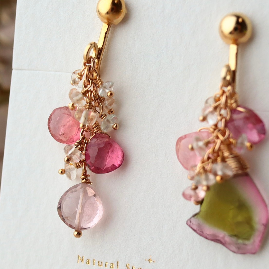 (1) Watermelon tourmaline earrings