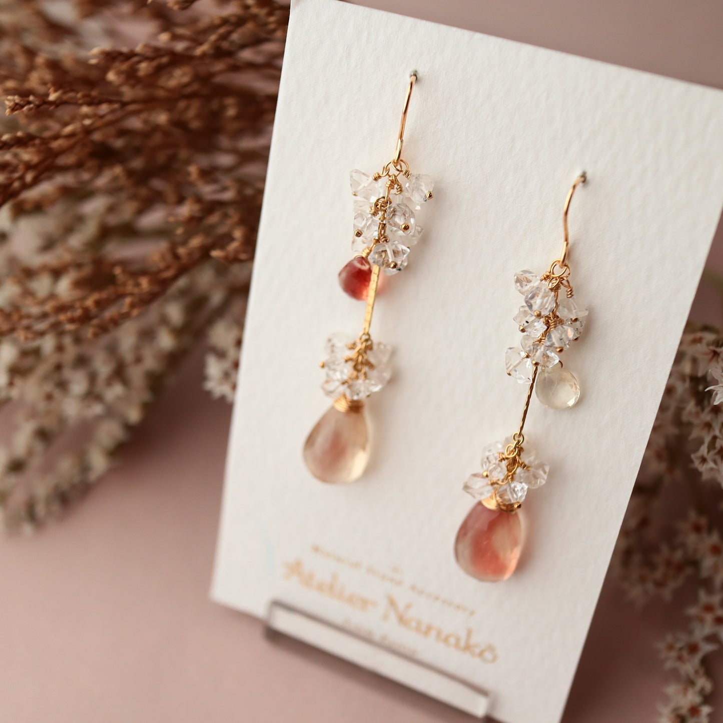 [Large long No.1] Oregon sunstone earrings