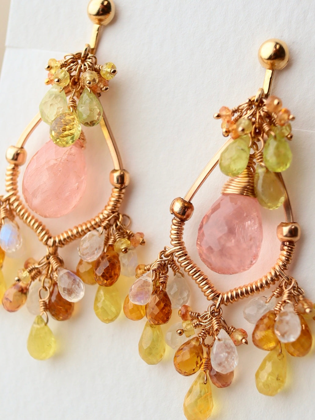 ②Morganite Chandelier Earrings