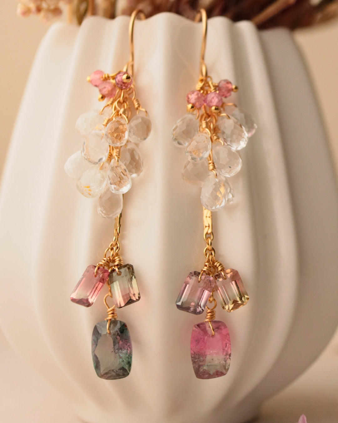 [One-of-a-kind] Bicolor Tourmaline Earrings ①