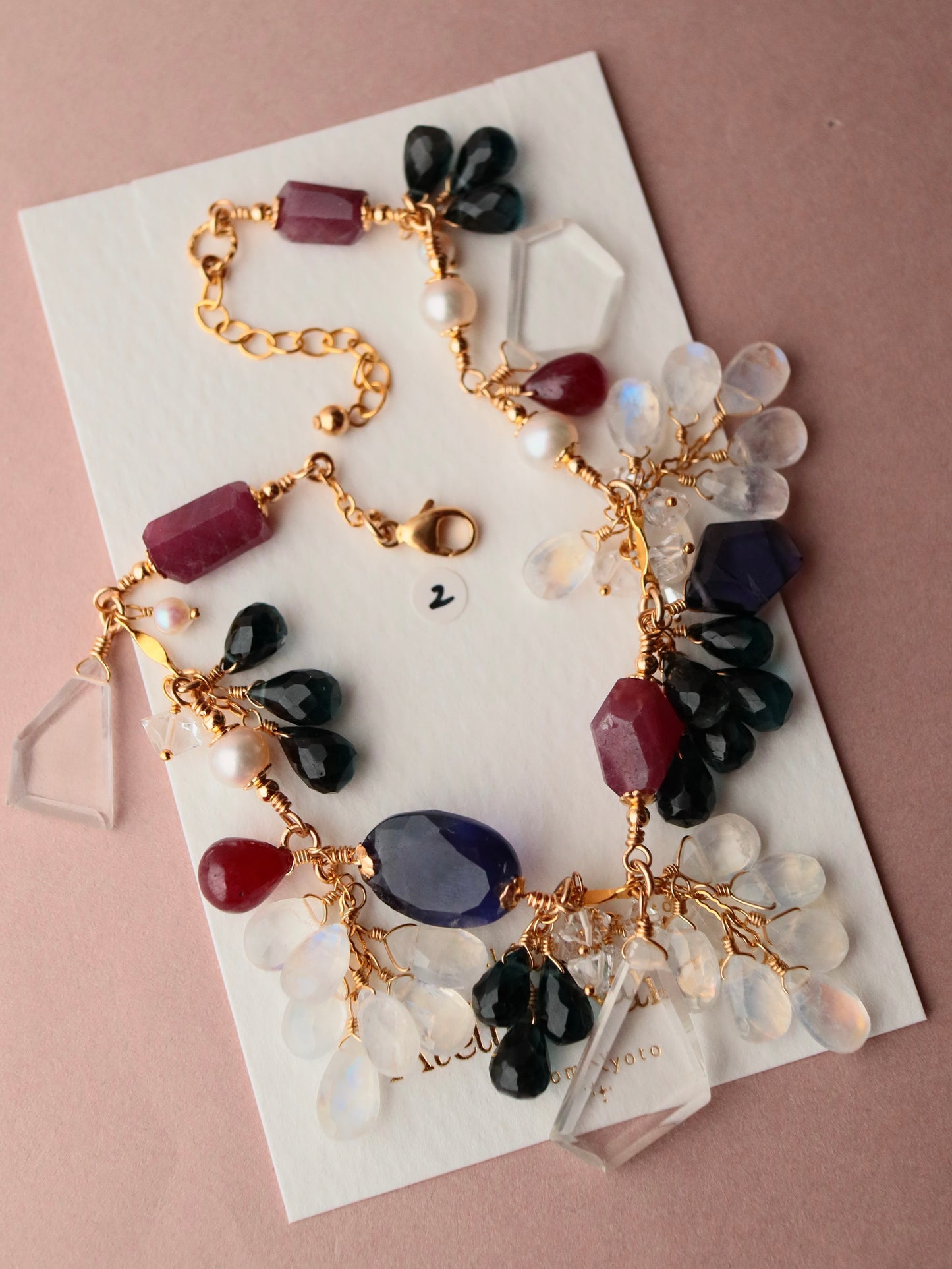 [Stories in Red] Ruby and London Blue Topaz Bracelet ②