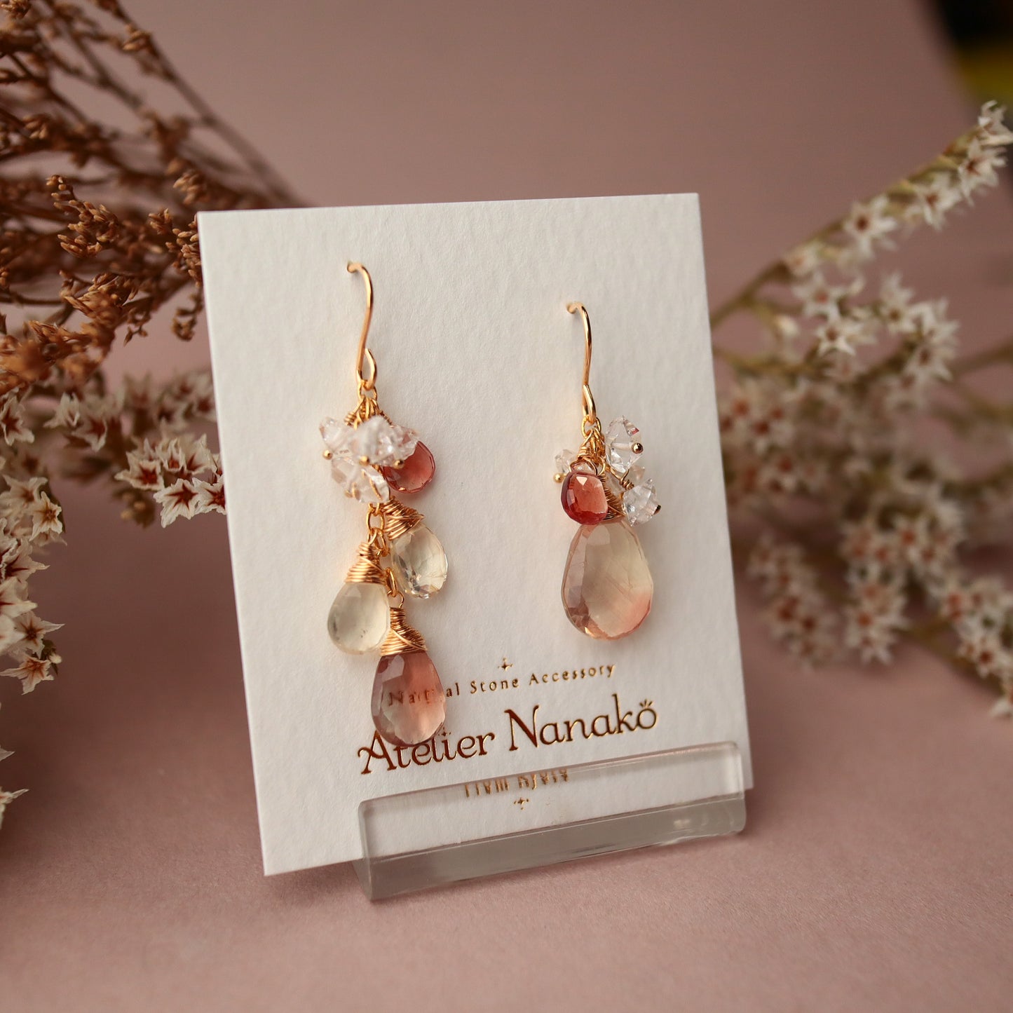 [Asymmetry No.1] Oregon sunstone earrings