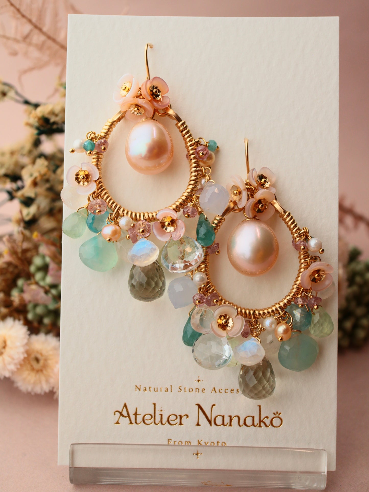 One-of-a-kind [Fragonard "Swing"] Large pearl chandelier earrings