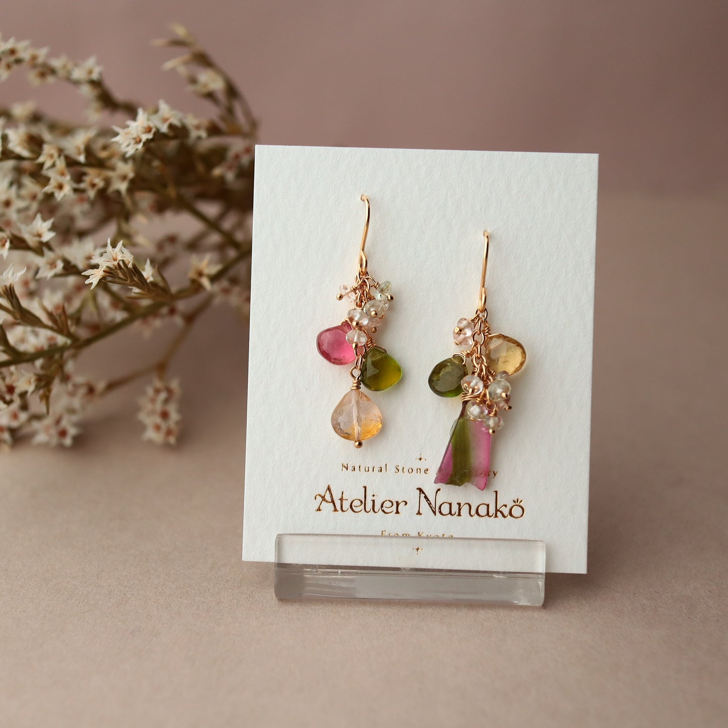 (3) Watermelon tourmaline earrings