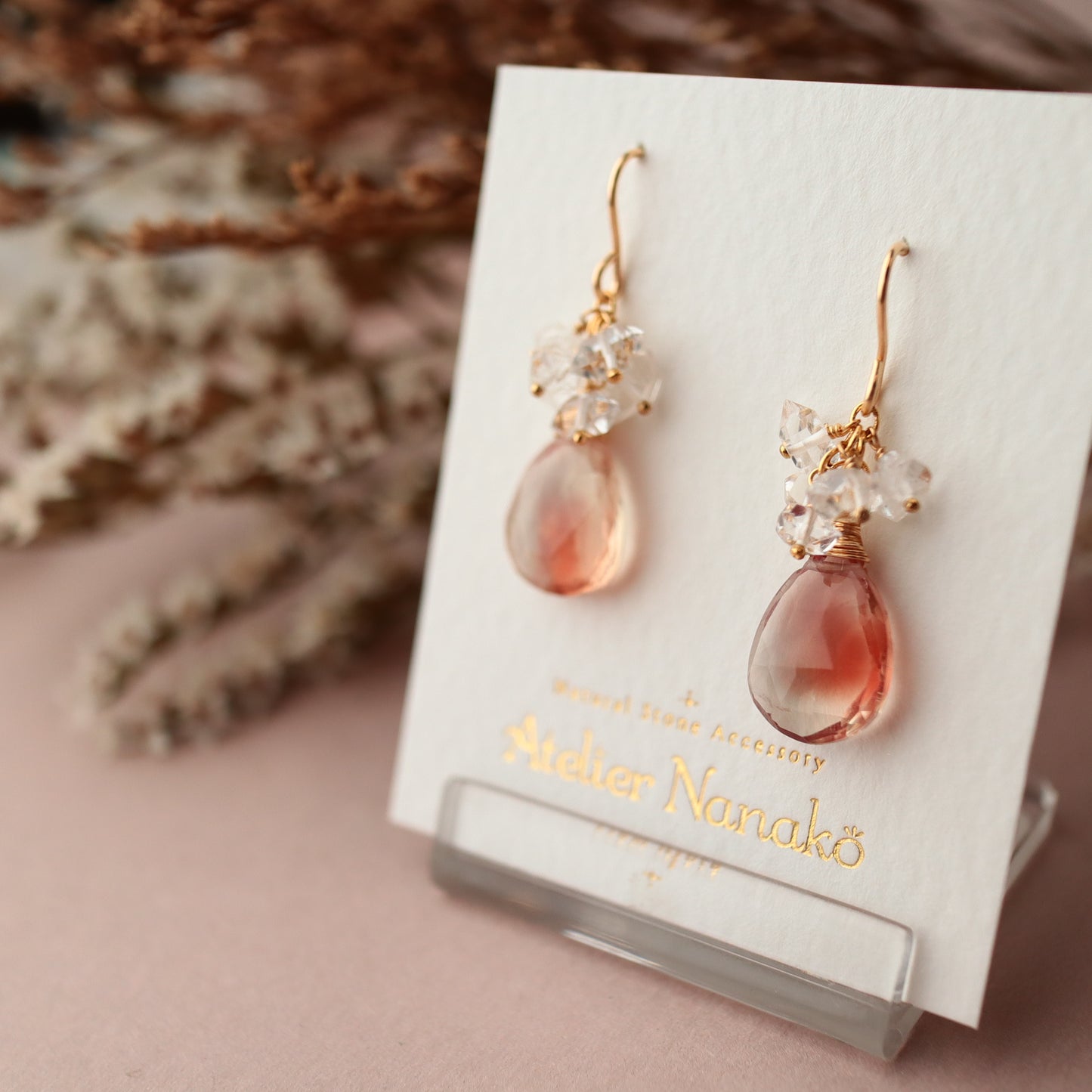 [Short No.1] Oregon sunstone earrings