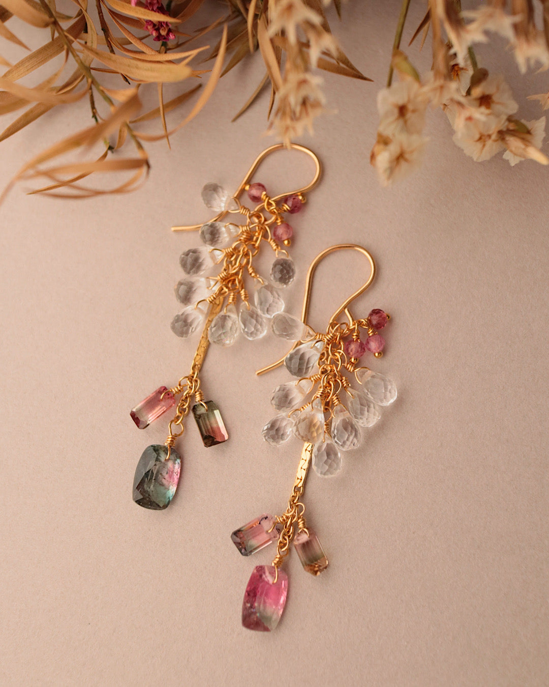 [One-of-a-kind] Bicolor Tourmaline Earrings ①