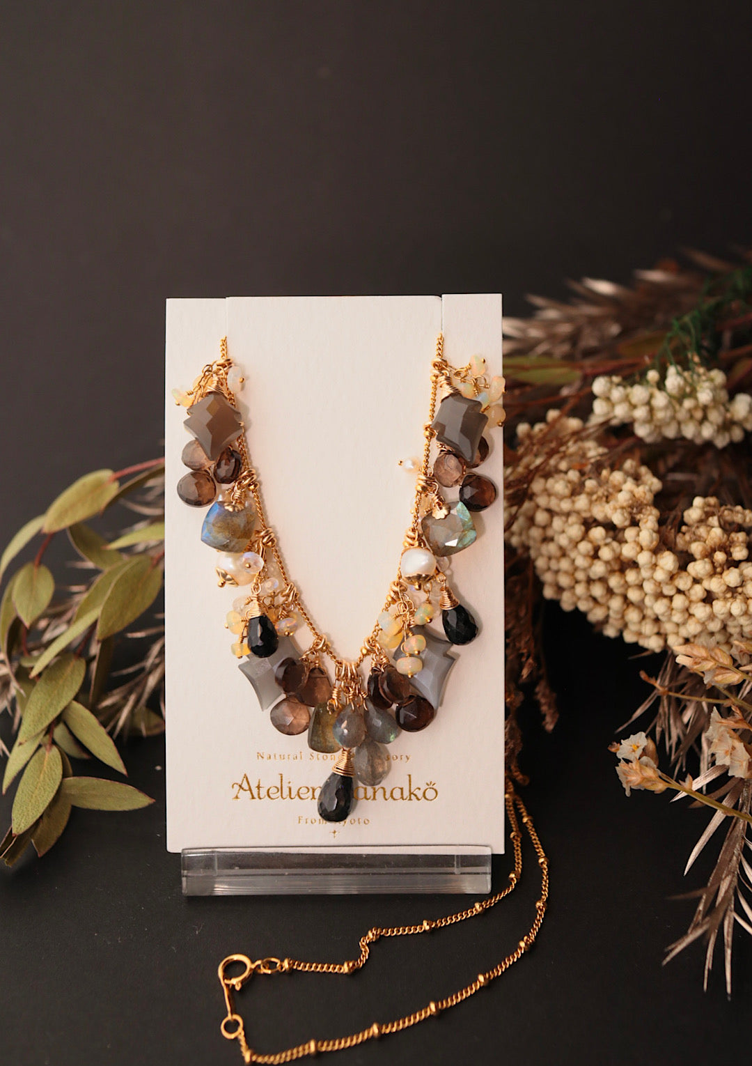 [Moon Shadow] Earth-Tone Necklace [One-of-a-Kind]