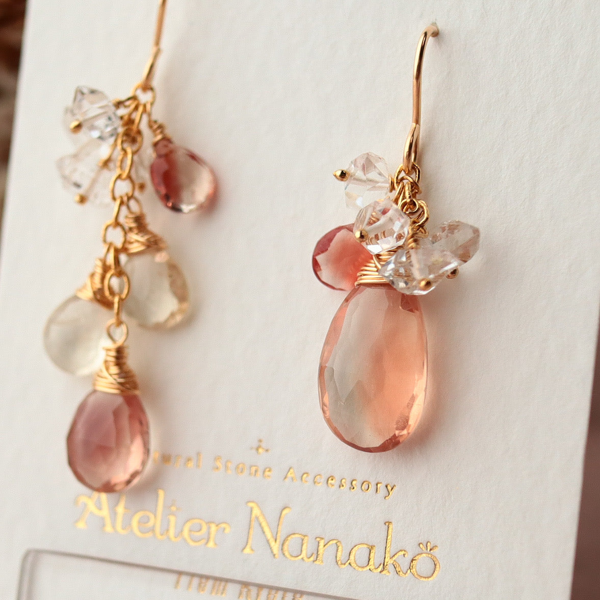 [Asymmetry No.2] Oregon sunstone earrings