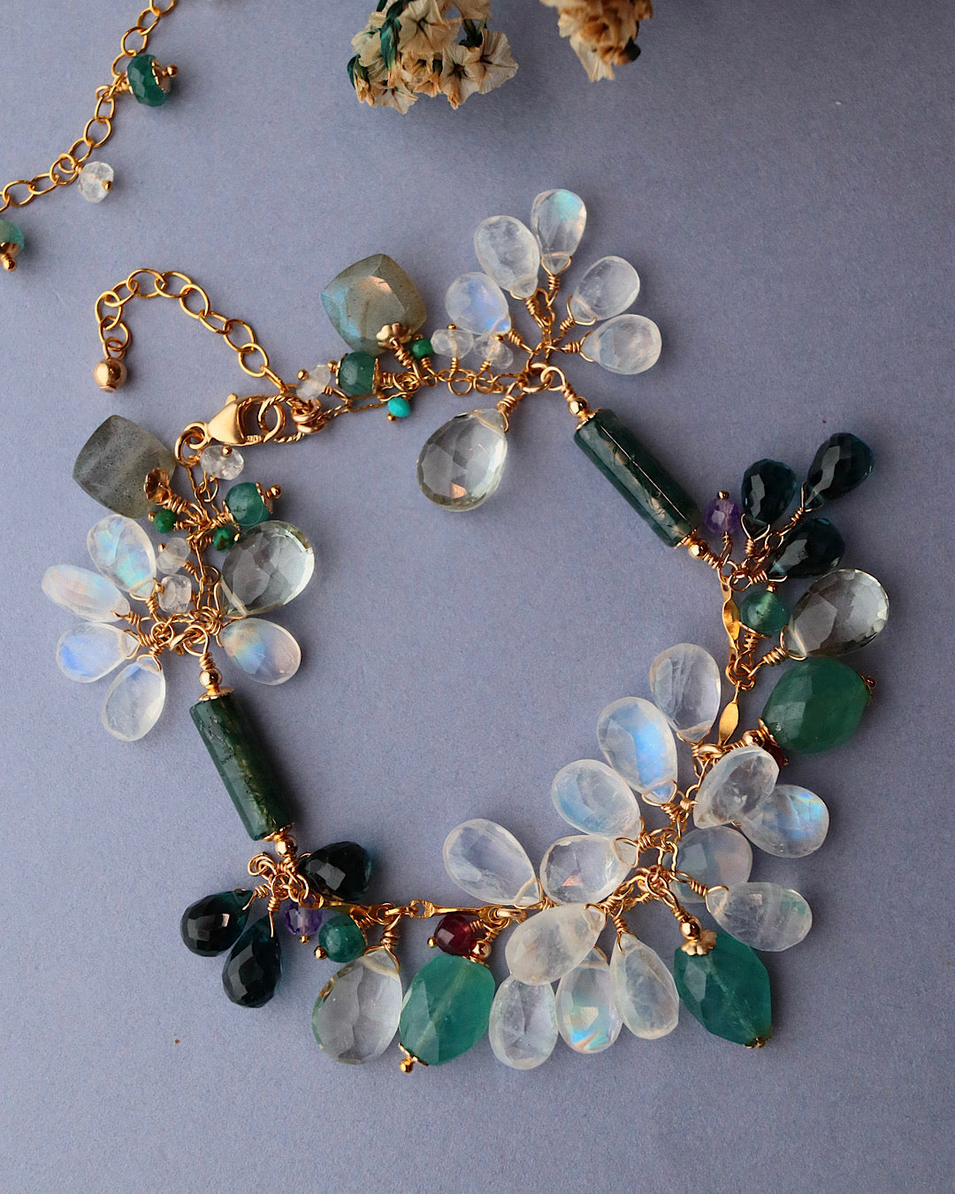 Grandidierite and London Blue Topaz Bracelet