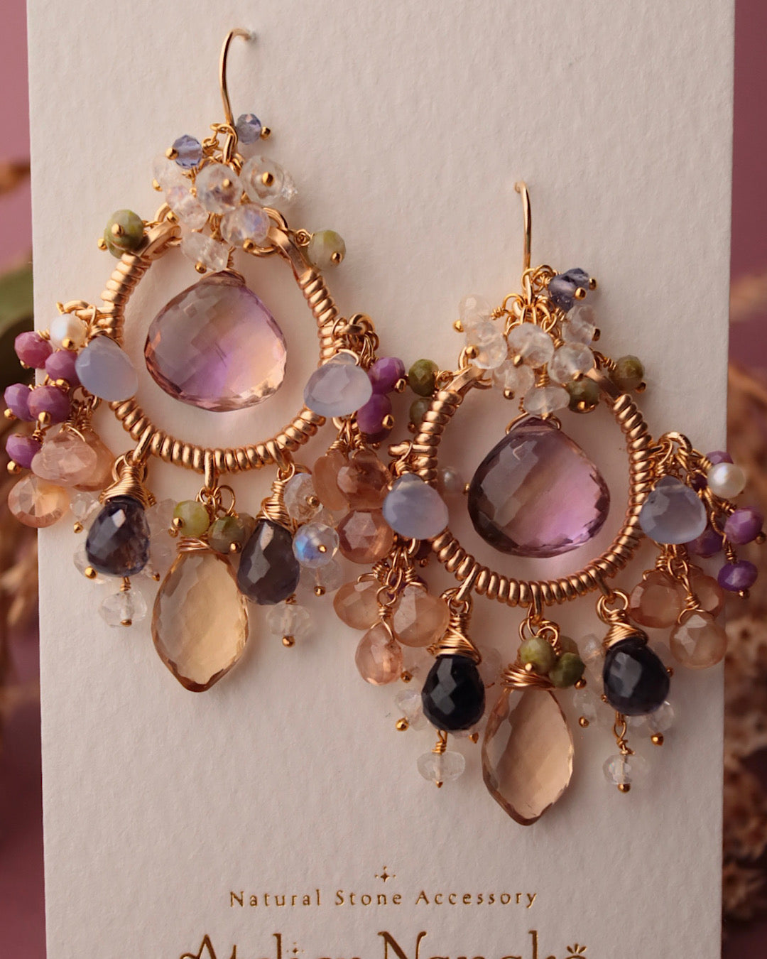 [One-of-a-kind] Ametrine Chandelier Earrings in Classic Colors