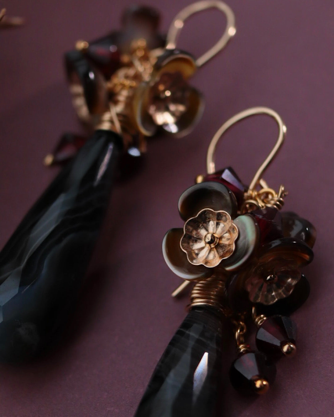 Black Agate Earrings