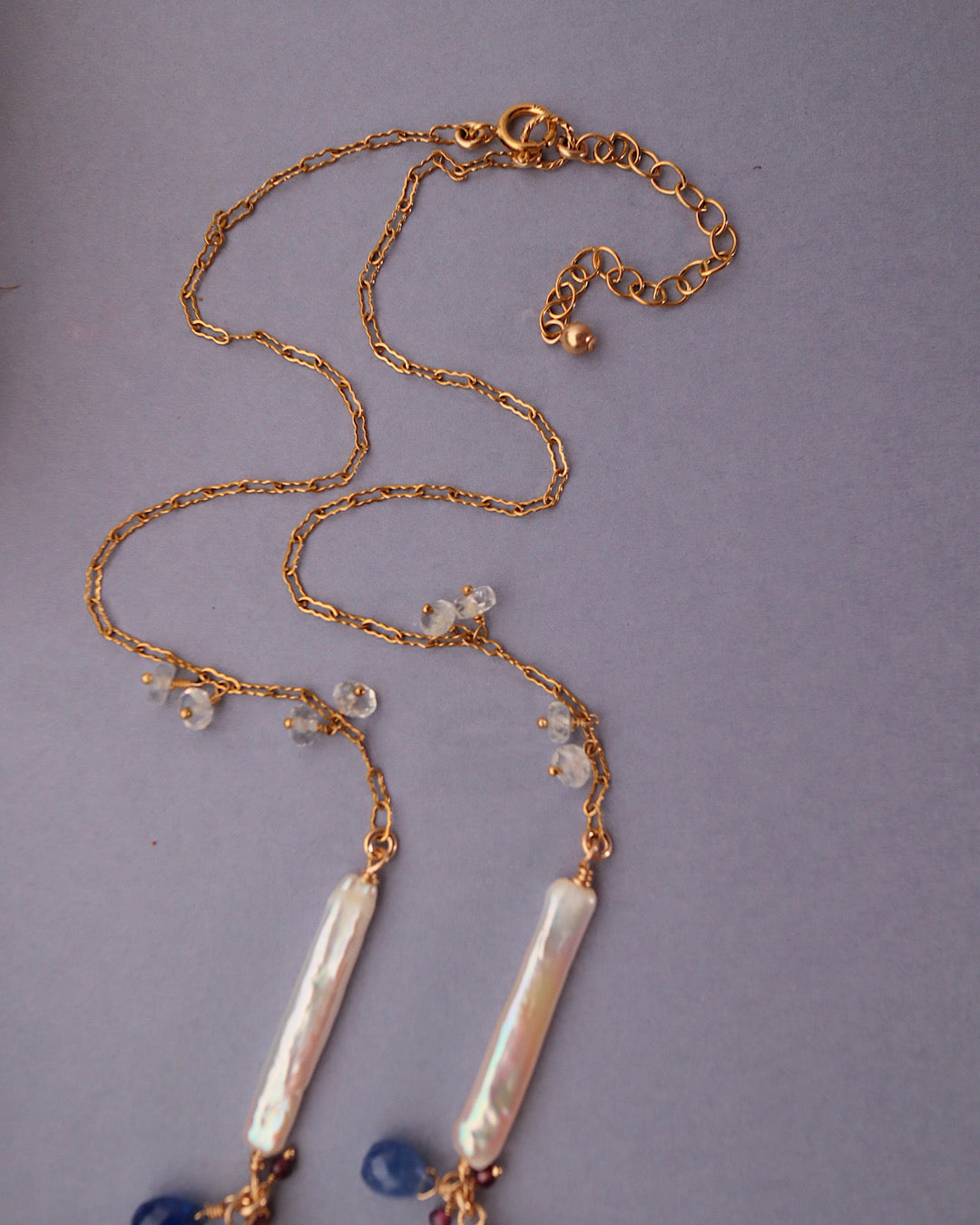 [Water Lilies] By the Pond — Long Necklace [One-of-a-kind]