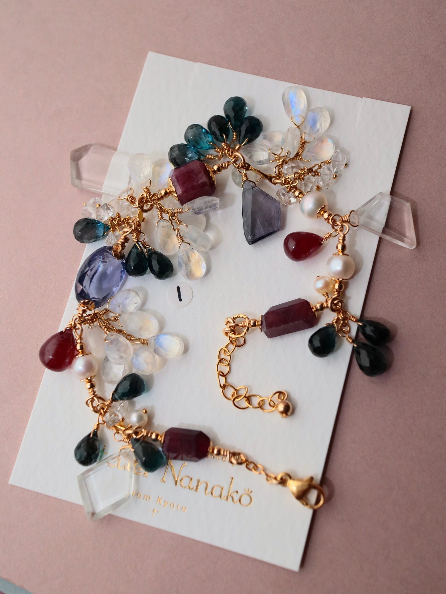 [Stories in Red] Ruby and London Blue Topaz Bracelet ①