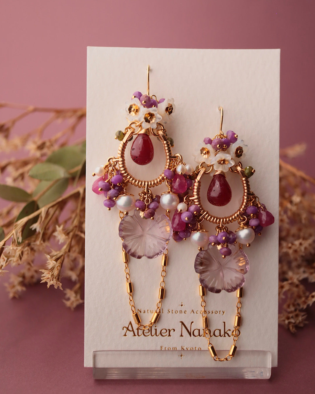 [One-of-a-kind] Ruby and Ametrine Chandelier Earrings