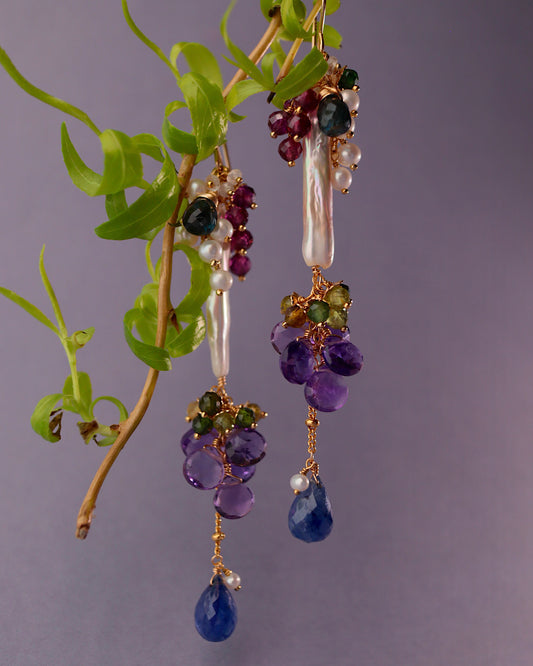 [Water Lilies] Beneath the Willow — Long Earrings
