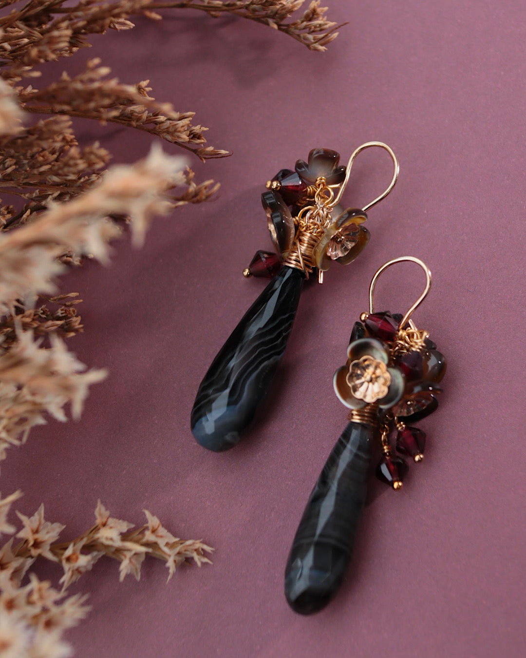 Black Agate Earrings
