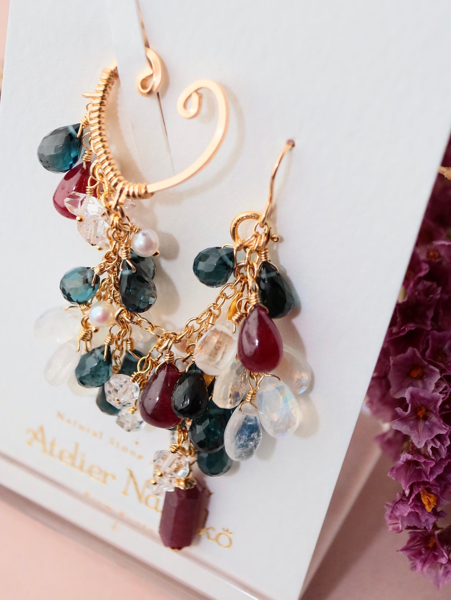 [Stories in Red] Ruby and London Blue Topaz 3-Way Ear Cuff