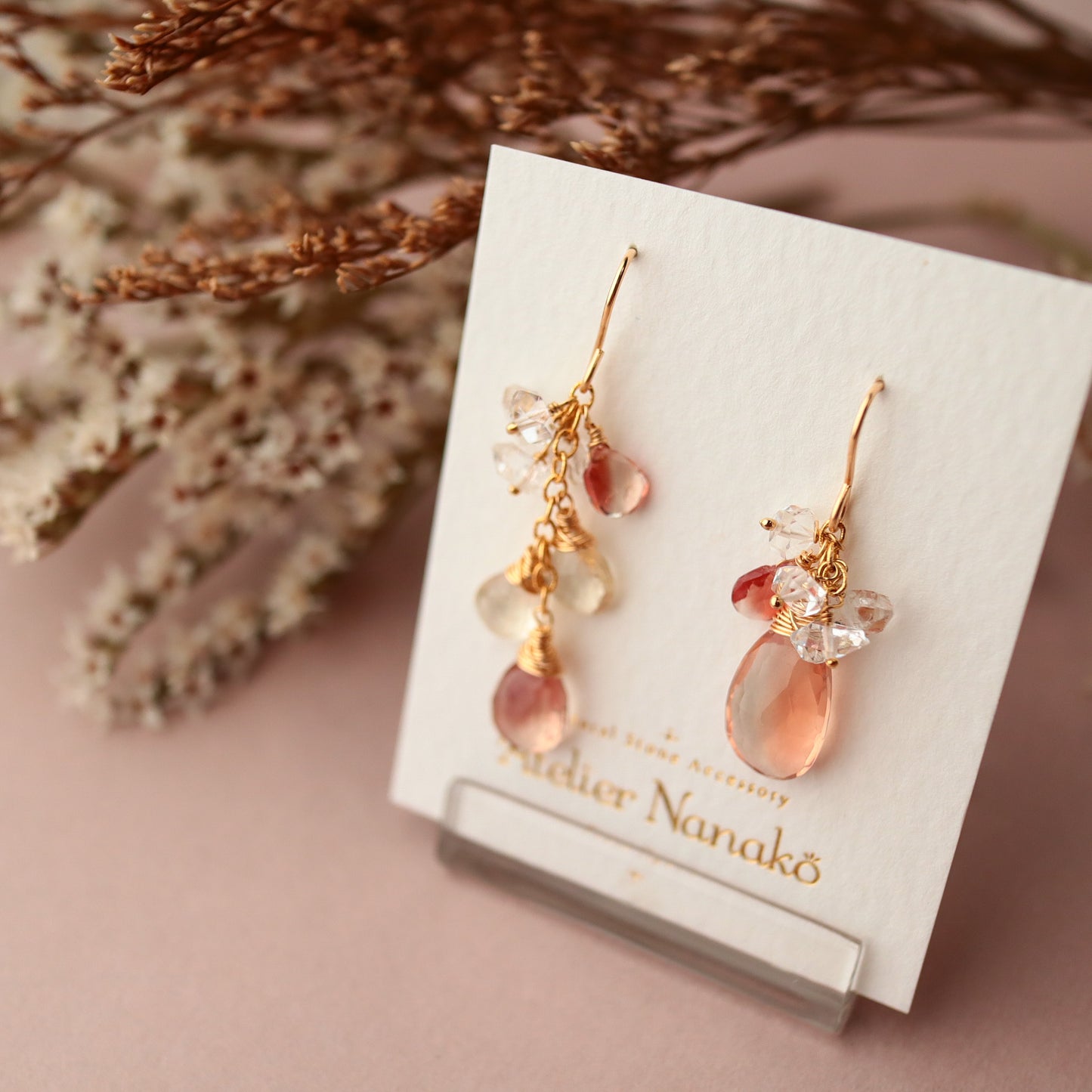 [Asymmetry No.2] Oregon sunstone earrings