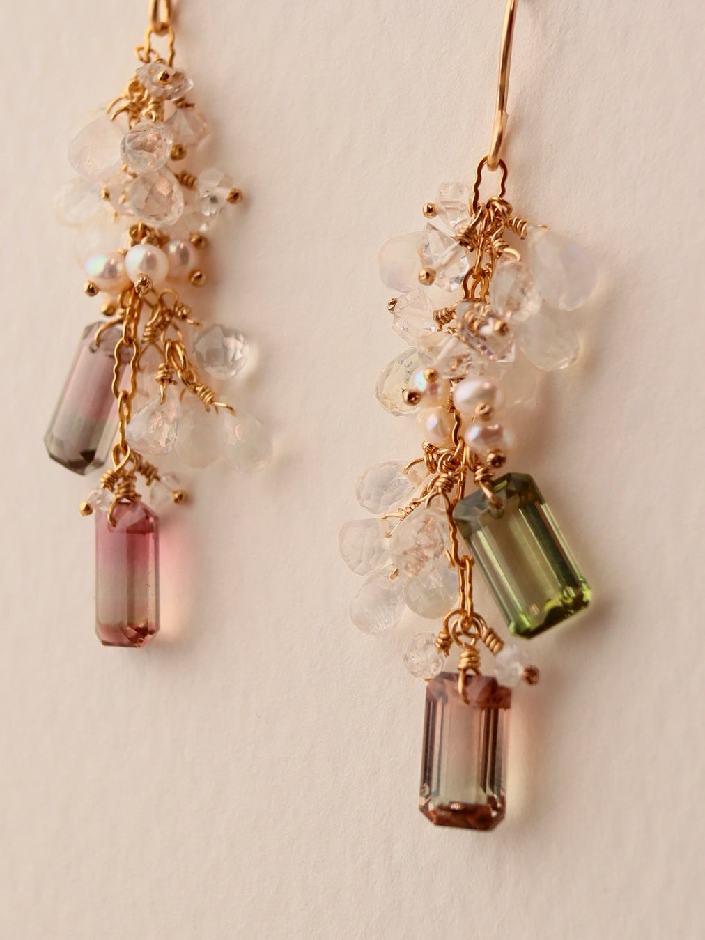 Various bicolor tourmaline earrings