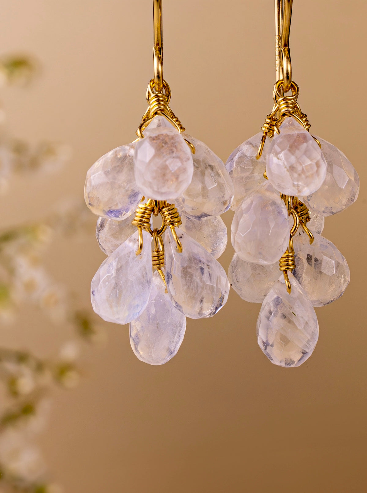Moonstone drop earrings