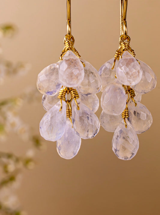 Moonstone drop earrings