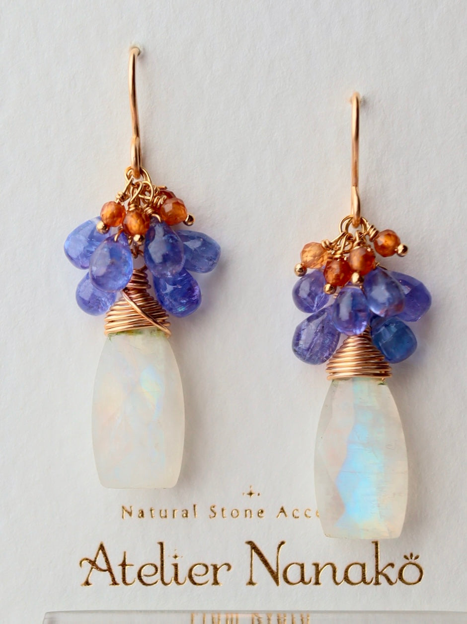 Moonstone and Tanzanite Earrings