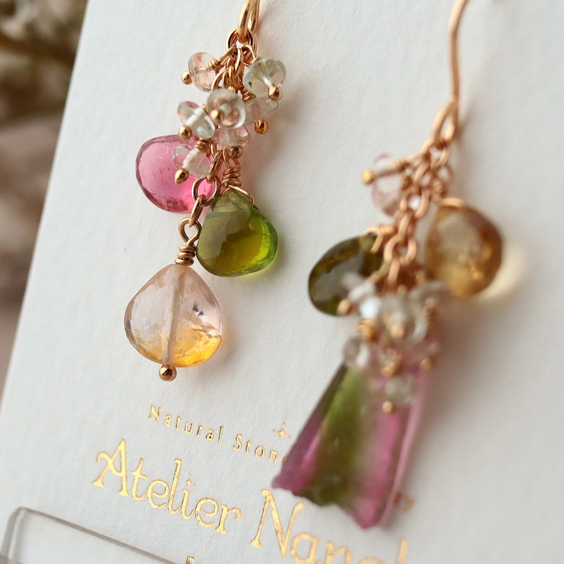 (3) Watermelon tourmaline earrings