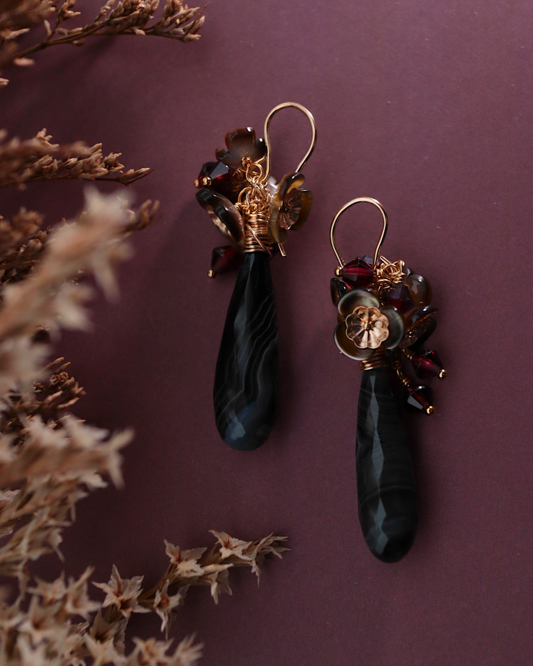 Black Agate Earrings