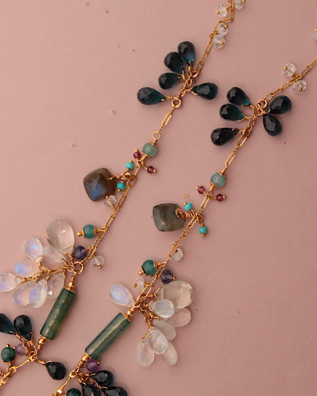Grandidierite and London Blue Topaz Round Necklace