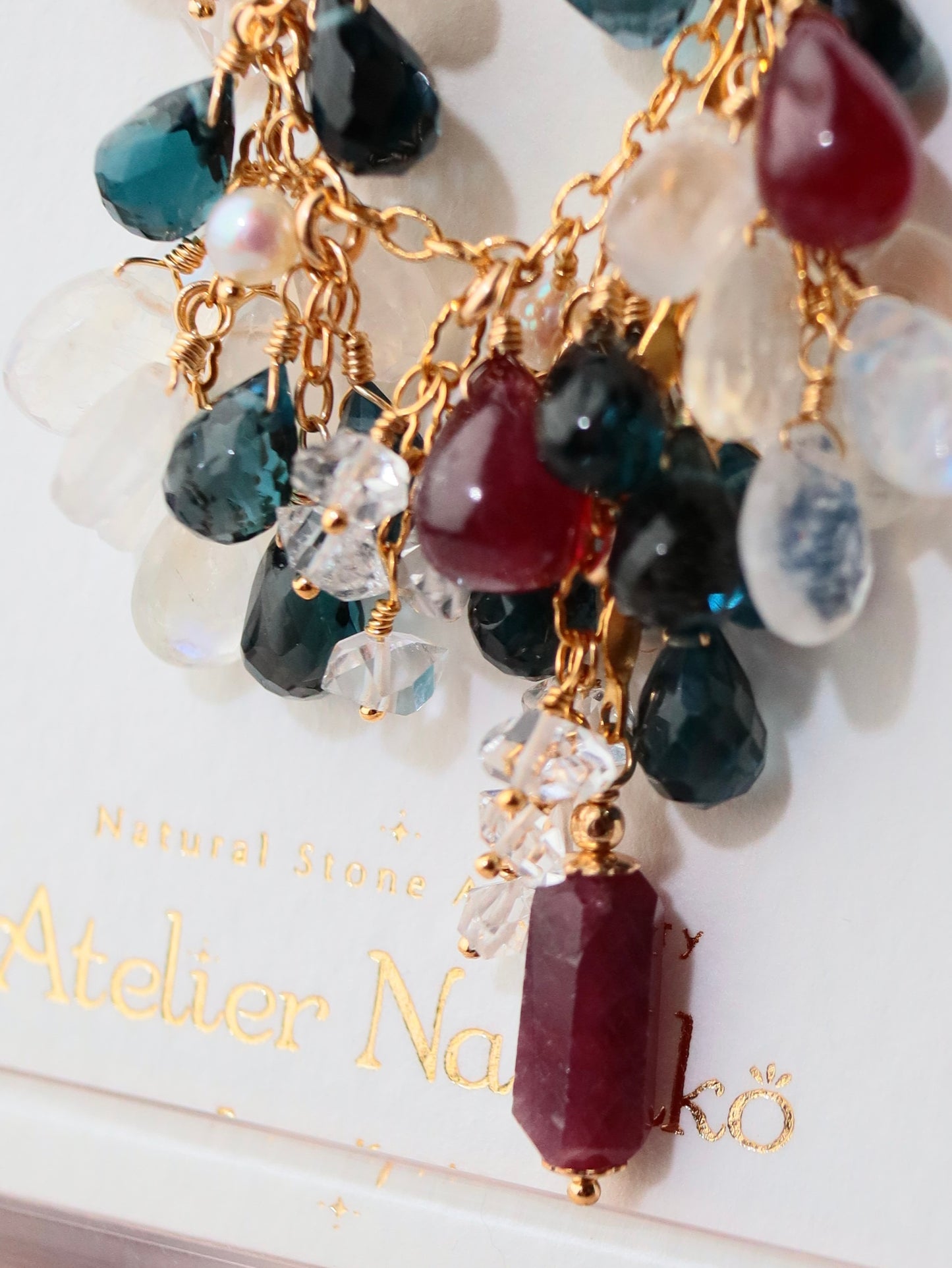 [Stories in Red] Ruby and London Blue Topaz 3-Way Ear Cuff