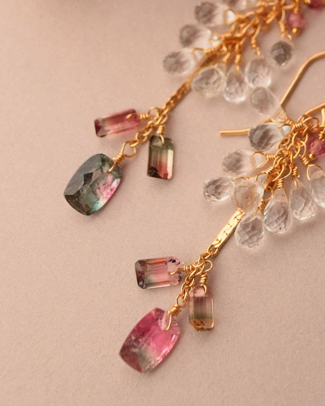 [One-of-a-kind] Bicolor Tourmaline Earrings ①