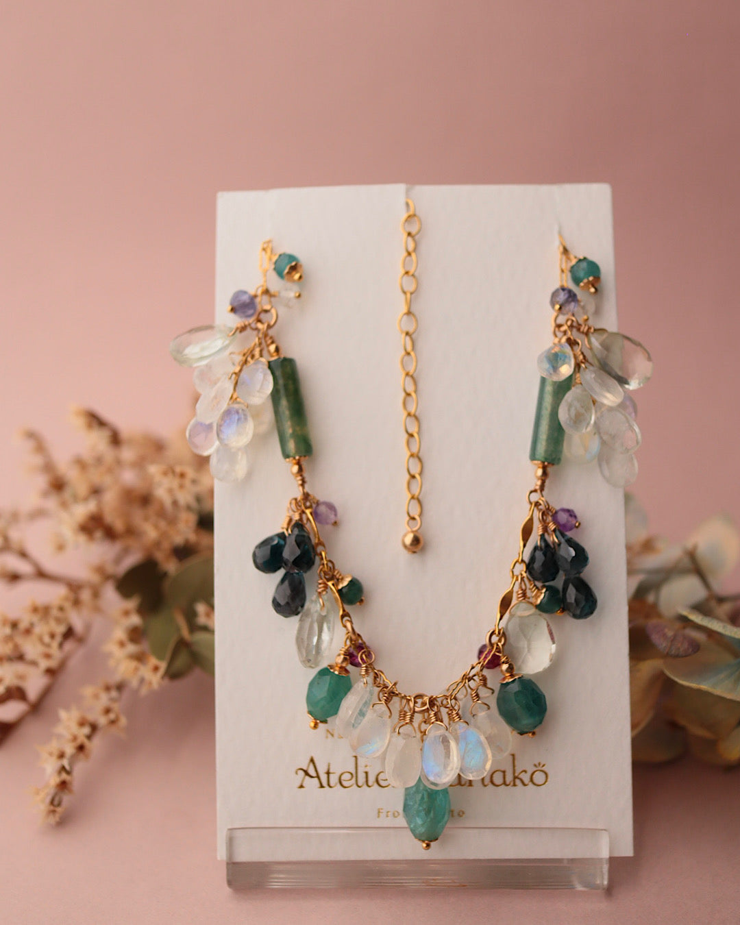 Grandidierite and London Blue Topaz Round Necklace