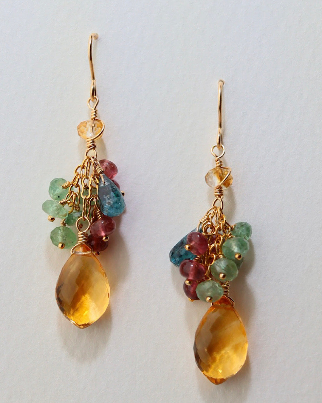 [Plants and flowers waiting for spring] Marquise cut citrine earrings