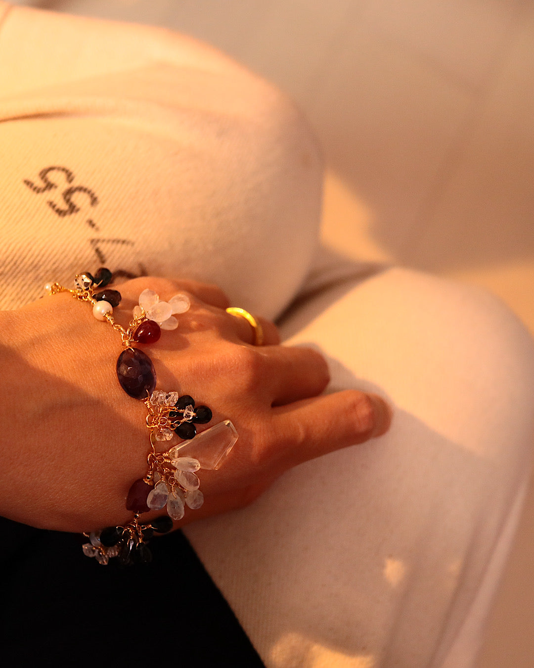 [Stories in Red] Ruby and London Blue Topaz Bracelet ①