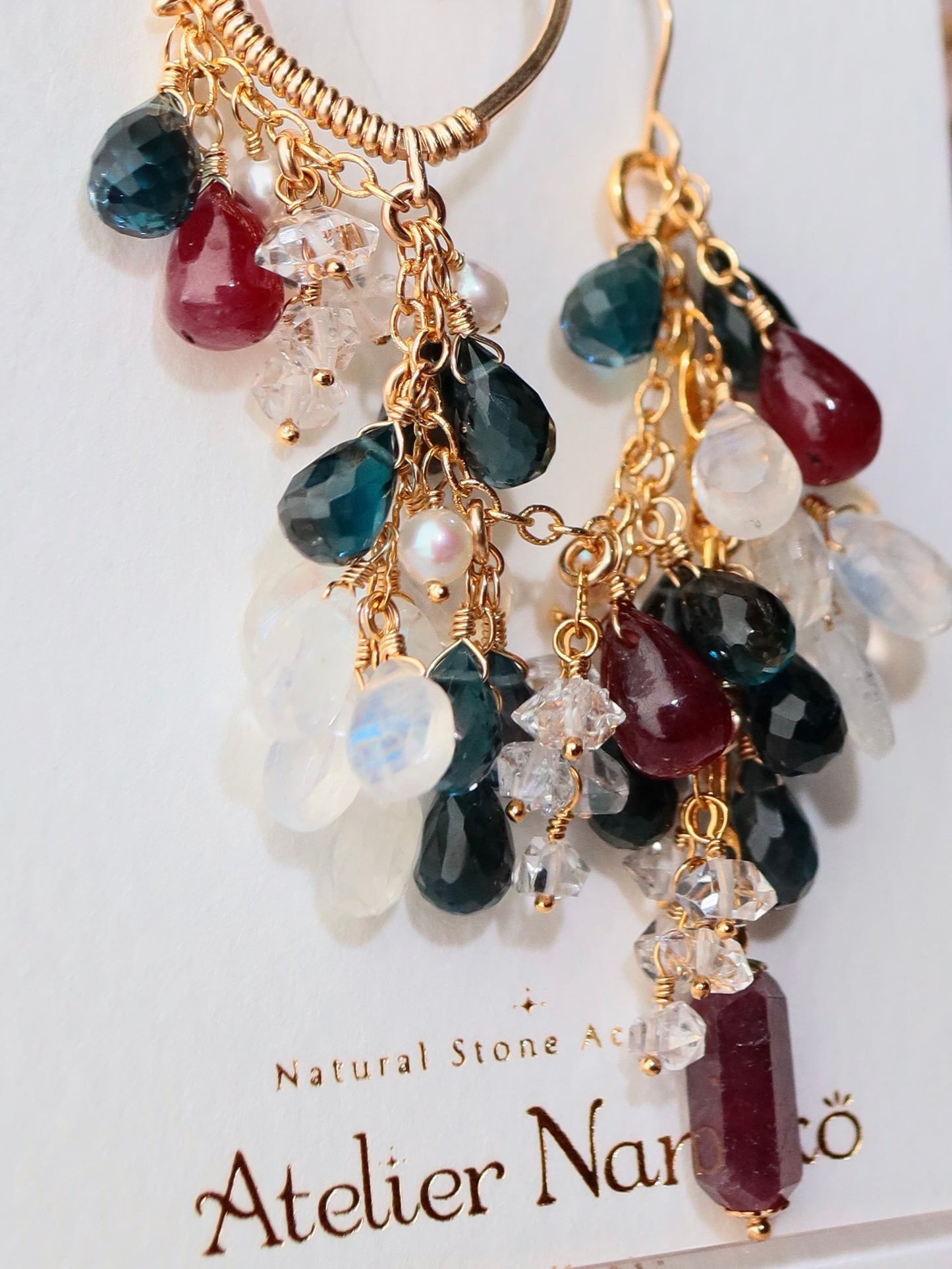 [Stories in Red] Ruby and London Blue Topaz 3-Way Ear Cuff