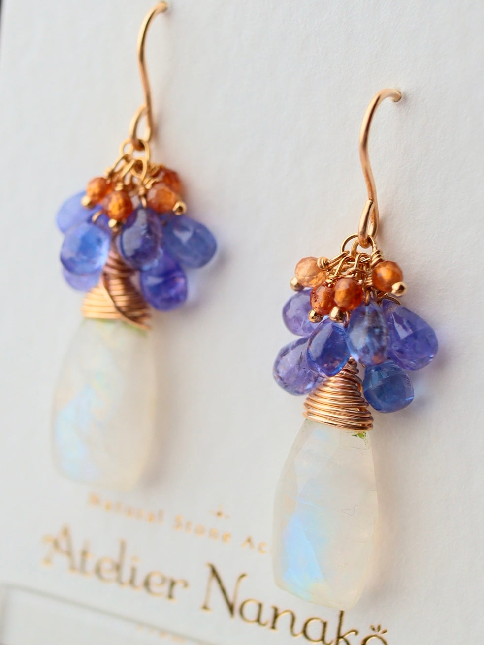Moonstone and Tanzanite Earrings
