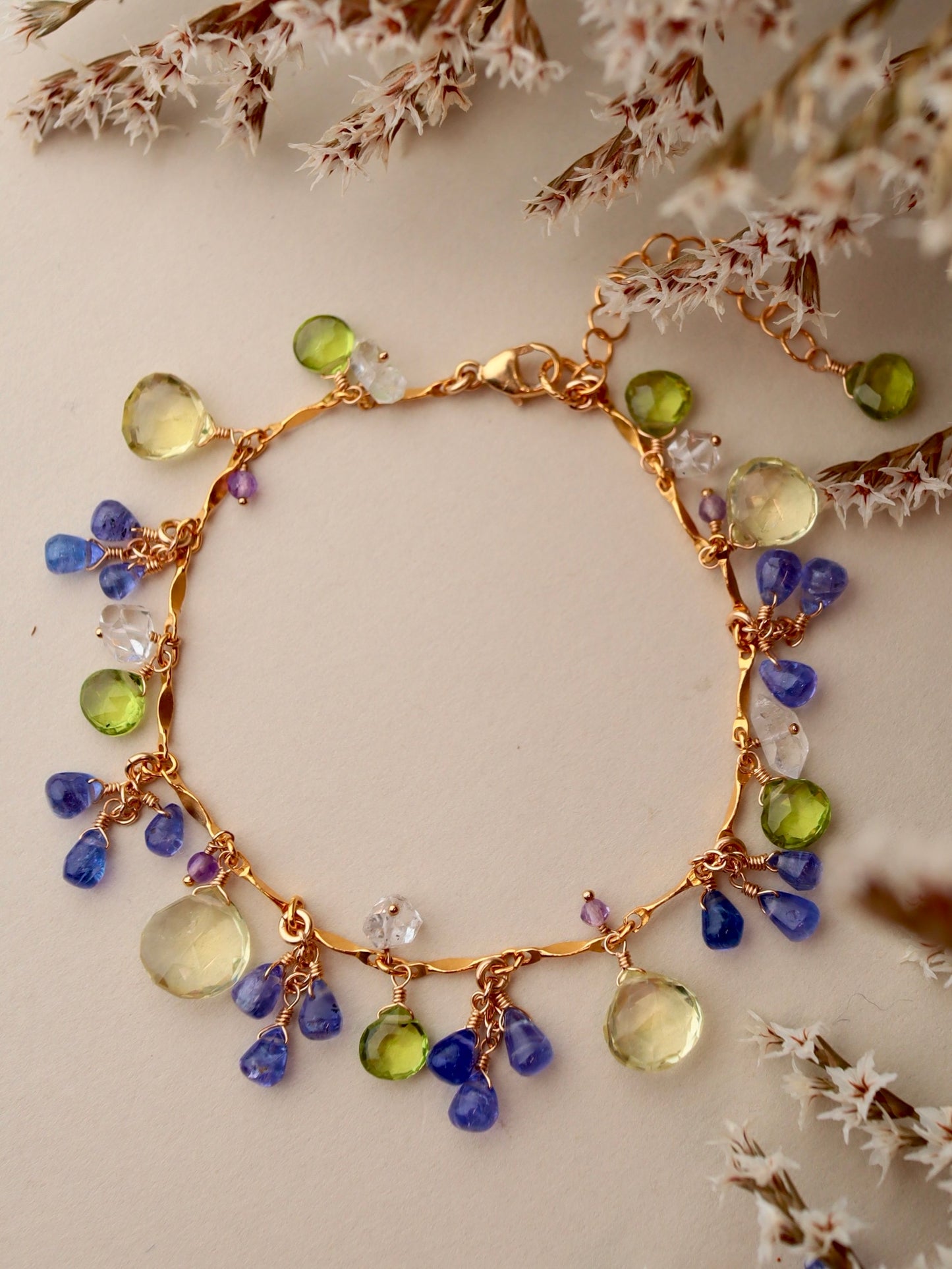 【Pre-order sale】 Tanzanite and lemon quartz bracelet