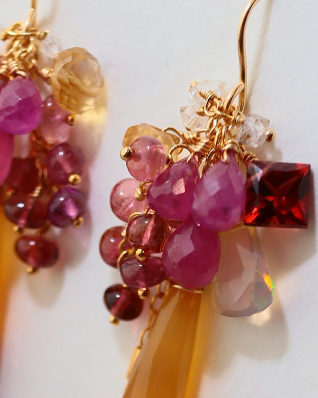②Sardonyx long earrings