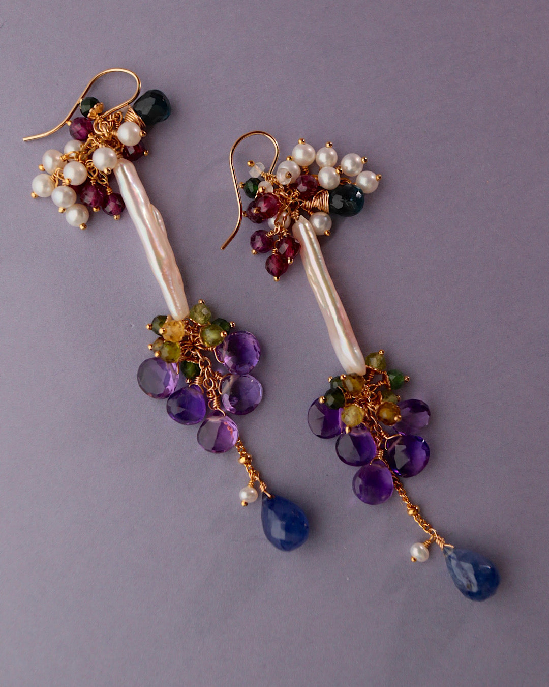 [Water Lilies] Beneath the Willow — Long Earrings