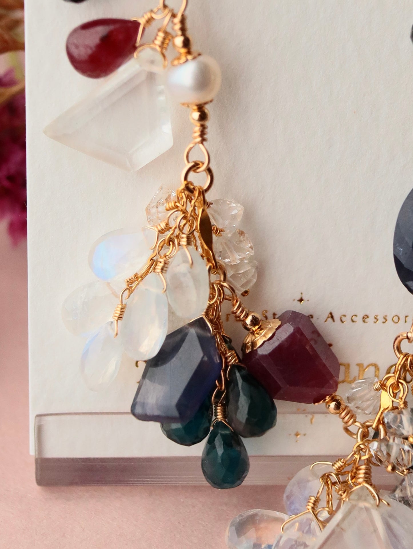 One-of-a-kind [Stories in Red] Ruby and London Blue Topaz Necklace