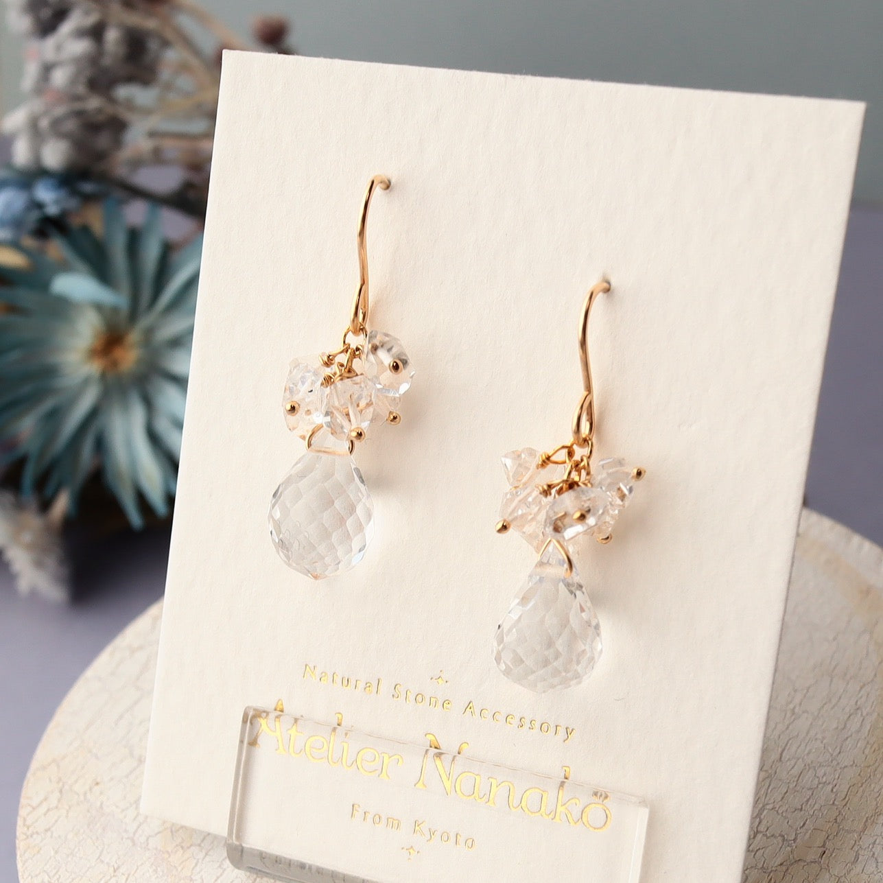 Sparkling crystal drop earrings