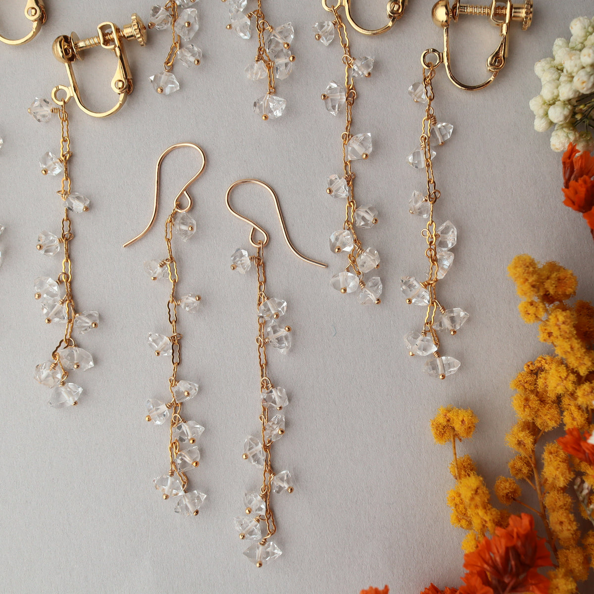 Small Double-point Quartz earrings