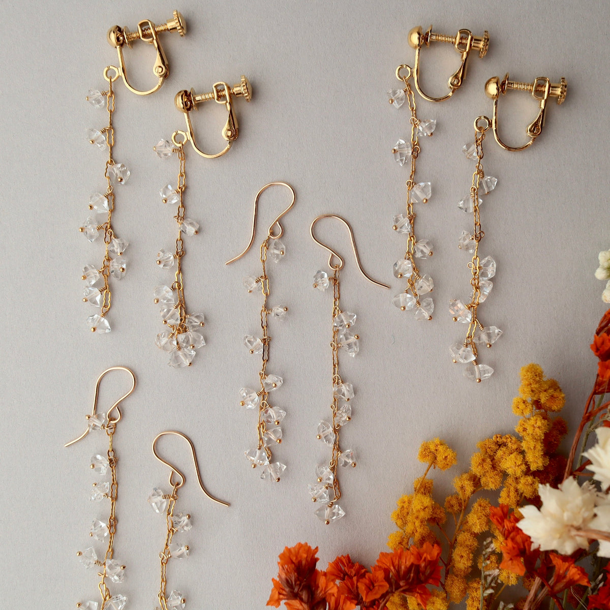 Small Double-point Quartz earrings