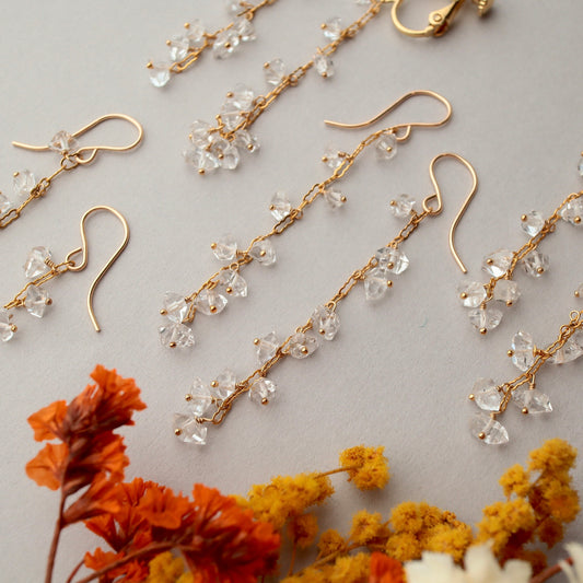 Small Double-point Quartz earrings