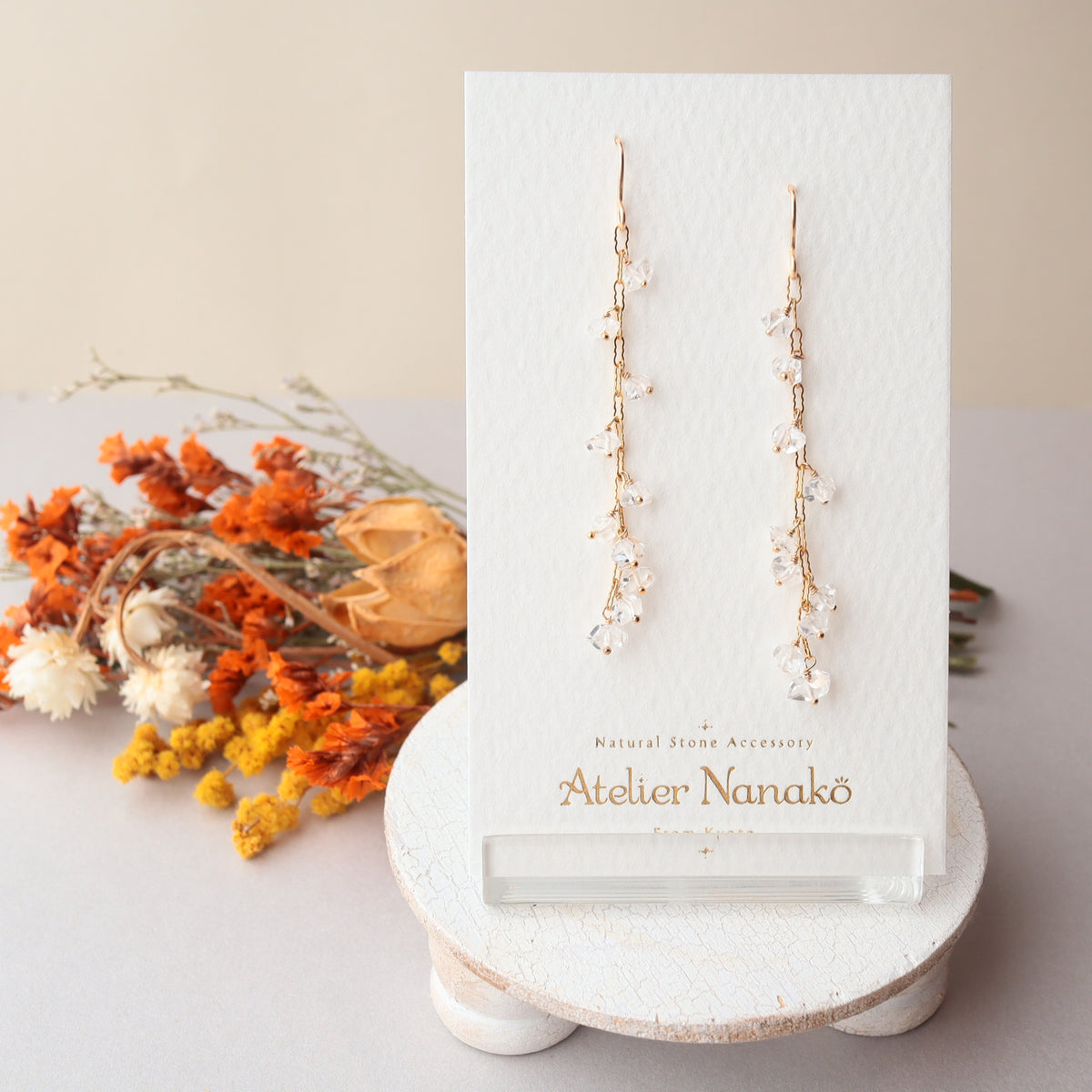 Small Double-point Quartz earrings